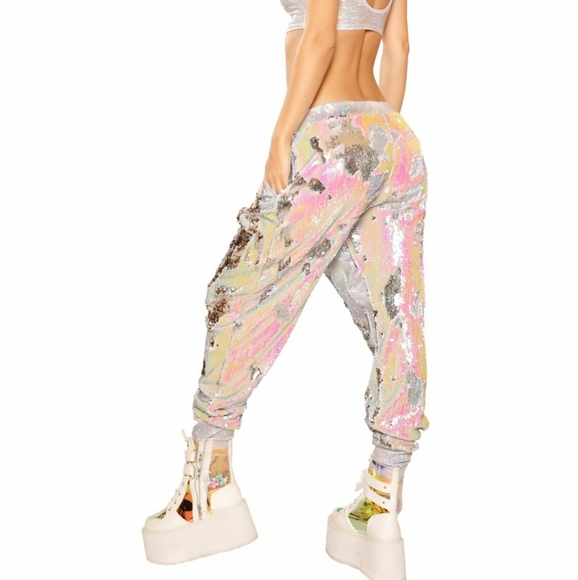 UNISEX FLIP SEQUIN JOGGERS - Picture 2 of 10